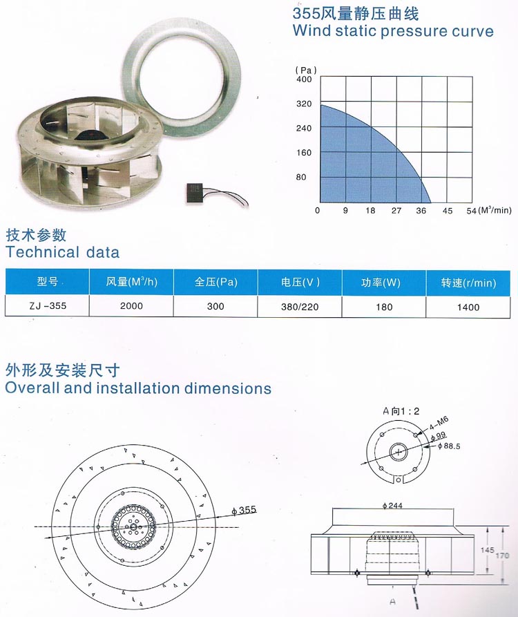 FFU专用355外转子离心风机